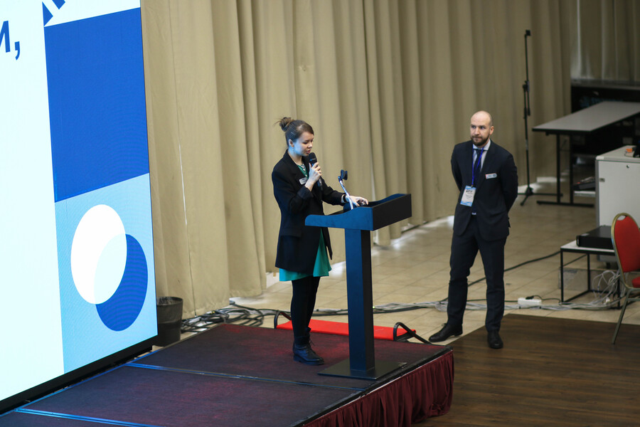 Elena Maltseva, Senior Marketing Expert for the Packaging Industry, and Sergei Davidov, Senior Manager for Digital Marketing, spoke about the industry development of polymeric solutions, market visions and potential growth points. 